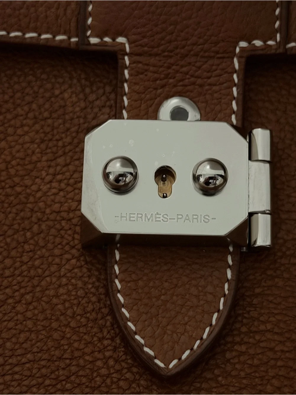 Hermes Gold Barenia Palladium Depeches Messenger 29
